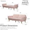 imageNovogratz Tallulah Memory Foam Futon Couch Bed Futon Sofa Bed  Tan Basket WeavePink