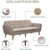 imageNovogratz Tallulah Memory Foam Futon Couch Bed Futon Sofa Bed  Tan Basket WeaveTan Basket Weave