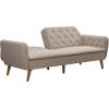 imageNovogratz Tallulah Memory Foam Futon Couch Bed Futon Sofa Bed  Tan Basket WeaveTan Basket Weave