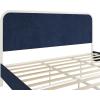 imageNovogratz Tallulah Platform Bed Frame with Upholstered Headboard King Navy