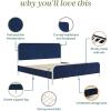 imageNovogratz Tallulah Platform Bed Frame with Upholstered Headboard King Navy