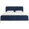 imageNovogratz Tallulah Platform Bed Frame with Upholstered Headboard King Navy