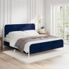 imageNovogratz Tallulah Platform Bed Frame with Upholstered Headboard King Navy