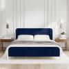 imageNovogratz Tallulah Platform Bed Frame with Upholstered Headboard King Navy
