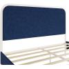 imageNovogratz Tallulah Platform Bed Frame with Upholstered Headboard Queen Navy