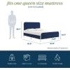 imageNovogratz Tallulah Platform Bed Frame with Upholstered Headboard Queen Navy