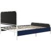 imageNovogratz Tallulah Platform Bed Frame with Upholstered Headboard Queen Navy