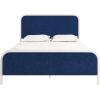 imageNovogratz Tallulah Platform Bed Frame with Upholstered Headboard Queen Navy