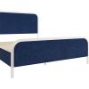 imageNovogratz Tallulah Platform Bed Frame with Upholstered Headboard Queen Navy