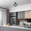 imageNovogratz x Globe Chelsea 1Light Flush Mount Ceiling Light Soft Matte Brass Opal Glass Shade61097Matte Black
