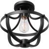 imageNovogratz x Globe Chelsea 1Light Flush Mount Ceiling Light Soft Matte Brass Opal Glass Shade61097Matte Black