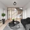imageNovogratz x Globe Chelsea 1Light Flush Mount Ceiling Light Soft Matte Brass Opal Glass Shade61097Matte Black