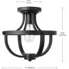imageNovogratz x Globe Chelsea 1Light Flush Mount Ceiling Light Soft Matte Brass Opal Glass Shade61097Matte Black