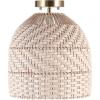 imageGLOBE Electric 65790 1Light Flush Mount Ceiling Light Matte Brass Cream Rattan ShadeArtessa