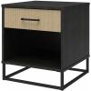 imageNovogratz Kelly Nightstand Ivory OakBlack and Faux Rattan