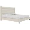 imageNovogratz Louis Upholstered Bed Frame with High Tufted Headboard King Textured Ivory CanvasKing