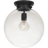 imageNovogratz x Globe Chelsea 1Light Flush Mount Ceiling Light Soft Matte Brass Opal Glass Shade61097Black
