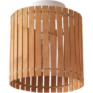imageGLOBE Electric 65790 1Light Flush Mount Ceiling Light Matte Brass Cream Rattan ShadeBali