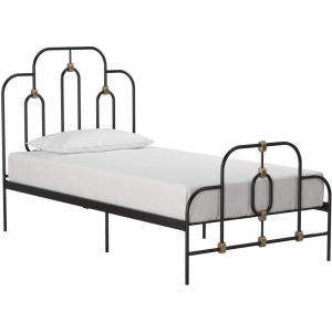 imageNovogratz 4462019N Boutique Olivia Metal Twin Size Frame Black and Gold BedBlack