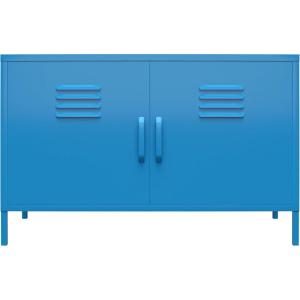 imageNovogratz Cache 2 Door Metal Locker Accent Storage Cabinet Blue