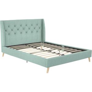 imageNovogratz Her Majesty Tufted Upholstered Bed Frame Full Pink LinenGreen