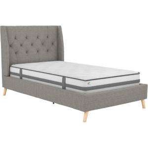 imageNovogratz Her Majesty Tufted Upholstered Bed Frame Full Pink LinenGrey