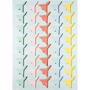 imageNovogratz Lulu Collection Airplane Houndstooth Area Rug 36quot x 56quot SeafoamSeafoam