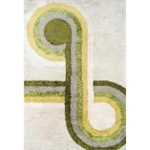 imageNovogratz Retro Collection Bullseye Shag Area Rug 20quot x 30quot BlueGreen