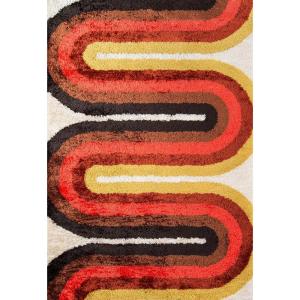 imageNovogratz Retro Collection Retro Wave Shag Area Rug 20quot x 30quot MulticolorRed