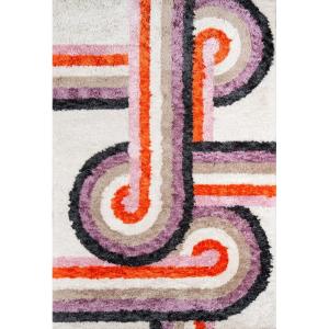 imageNovogratz Retro Collection Turnstyle Shag Area Rug 20quot x 30quot LavenderLavender