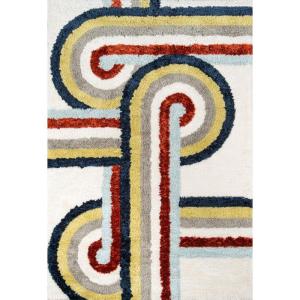 imageNovogratz Retro Collection Turnstyle Shag Area Rug 20quot x 30quot LavenderMulti Color