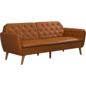 imageNovogratz Tallulah Memory Foam Futon Blue VelvetCamel