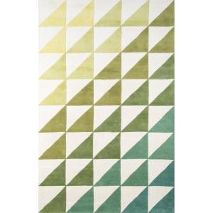 imageNovogratz by Momeni Delmar Collection Agatha Side Triangles Area Rug 36quot x 56quot PinkLime