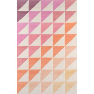 imageNovogratz by Momeni Delmar Collection Agatha Side Triangles Area Rug 36quot x 56quot PinkPink