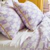 imageNovogratz By Utica Waves 144 Thread Count 100 Cotton Percale Fun Soft Cozy Easy Care Wavy Geometric Pattern Printed Comforter Set Purple FullQueenPurple