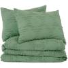 imageNovogratz By Utica Corbel 150 Thread Count 100 Cotton Soft Comfortable Cozy Bold Easy Care Geometric Textured Clip Jacquard Comforter Set Sage FullQueenGreen