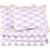 imageNovogratz By Utica Waves 144 Thread Count 100 Cotton Percale Fun Soft Cozy Easy Care Wavy Geometric Pattern Printed Comforter Set Purple FullQueenPurple