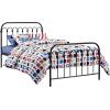 imageNovogratz Bright Pop Metal Twin Bed Frame with Headboard Adjustable Height for Underbed Storage Metal Slats Included Twin WhiteBlack