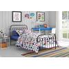 imageNovogratz Bright Pop Metal Twin Bed Frame with Headboard Adjustable Height for Underbed Storage Metal Slats Included Twin WhiteBlack