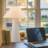 imageGLOBE Novogratz x 18quot Ceramic Table Lamp Matte Cream OffWhite Tapered Fabric Shade inLine Rocker Switch 5 Ft Clear Cord Home Office Desk Living RoomMatte Cream