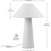 imageGLOBE Novogratz x 18quot Ceramic Table Lamp Matte Cream OffWhite Tapered Fabric Shade inLine Rocker Switch 5 Ft Clear Cord Home Office Desk Living RoomMatte Cream