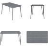 imageNovogratz Poolside Gossip April 50quot x 29quot Rectangular IndoorOutdoor Dining Table CharcoalCharcoal