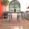 imageNovogratz Poolside Gossip April 50quot x 29quot Rectangular IndoorOutdoor Dining Table CharcoalCharcoal
