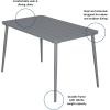 imageNovogratz Poolside Gossip April 50quot x 29quot Rectangular IndoorOutdoor Dining Table CharcoalCharcoal