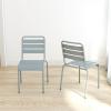 imageNovogratz Poolside Gossip June OutdoorIndoor Stacking Dining Chairs 2Pack Light GrayLight Gray