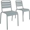 imageNovogratz Poolside Gossip June OutdoorIndoor Stacking Dining Chairs 2Pack Light GrayLight Gray