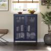 imageNovogratz Channing 2 Door Accent CabinetMesh Metal Locker NavyNavy
