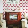 imageNovogratz x Tempaper Red Painted Lips Removable Peel and Stick Wallpaper 205 in X 165 ft Made in the USA