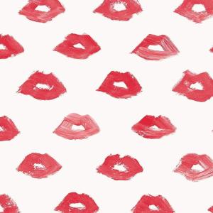 imageNovogratz x Tempaper Red Painted Lips Removable Peel and Stick Wallpaper 205 in X 165 ft Made in the USA