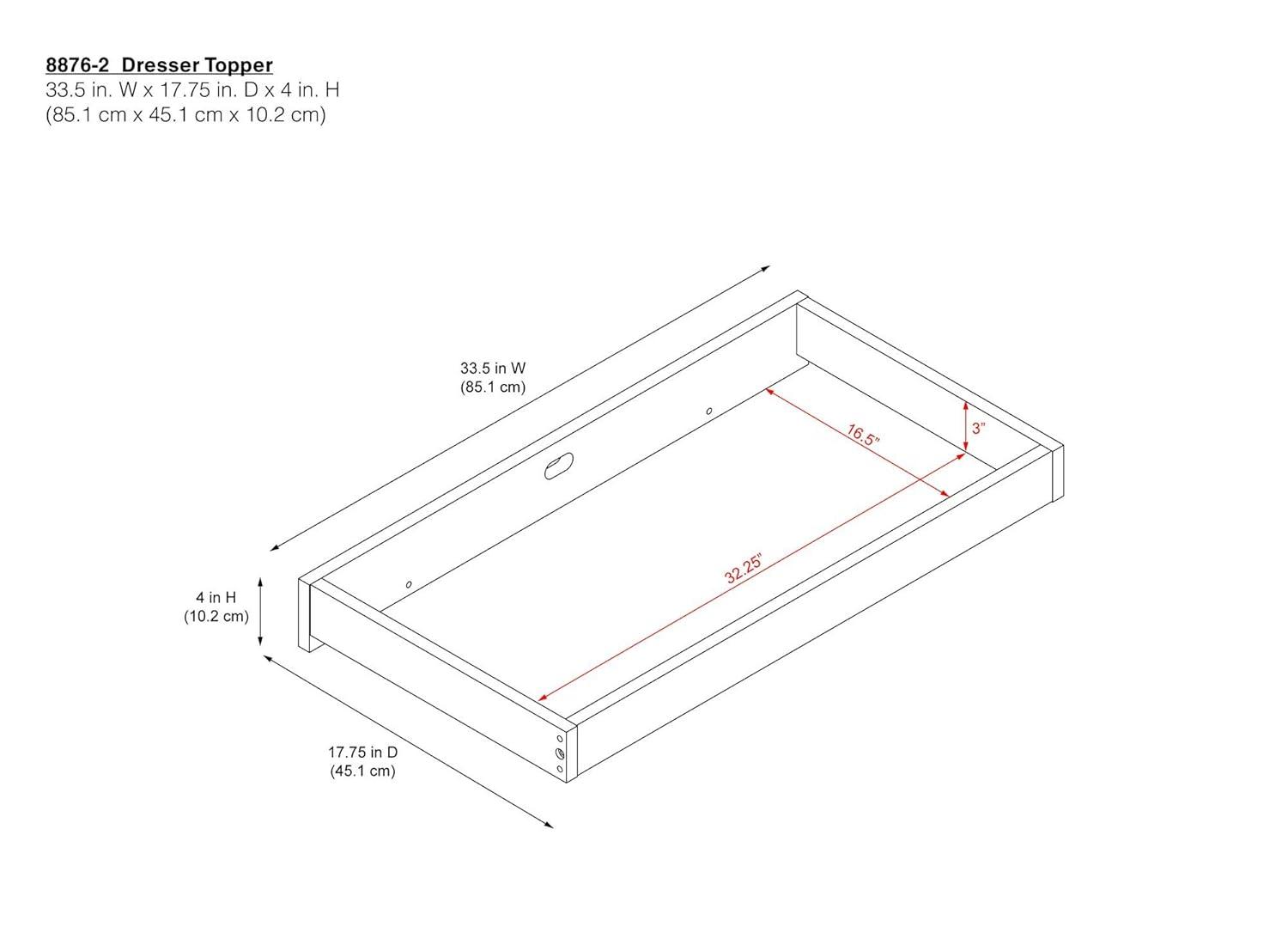 imageNovogratz Harper Baby Changing Table Dresser Topper White DL88762